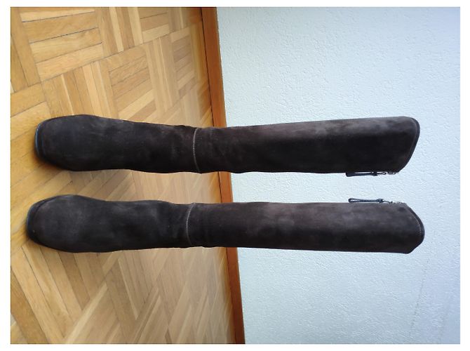 BOTAS DE CUÑA PRADA BROWN ANTE Castaño - vista 11