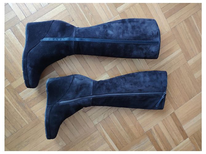 BOTAS DE CUÑA PRADA BROWN ANTE Castaño - vista 12