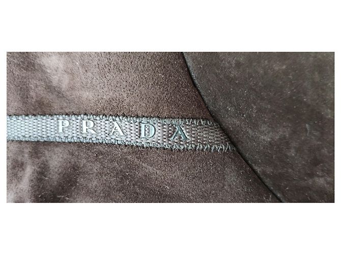 BOTAS DE CUÑA PRADA BROWN ANTE Castaño - vista 7