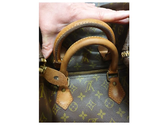 Borsa Louis Vuitton Speedy 40 Marrone in Tela e Pelle - vista 10