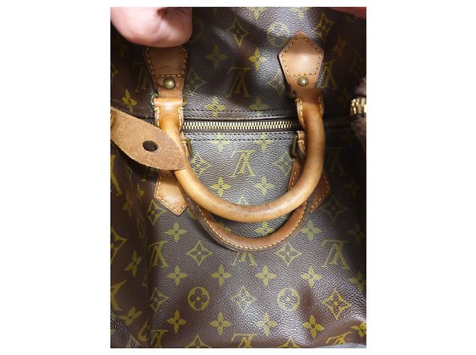 Borsa Louis Vuitton Speedy 40 Marrone in Tela e Pelle - vista 11