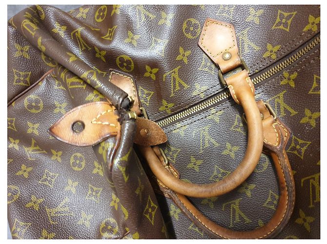 Borsa Louis Vuitton Speedy 40 Marrone in Tela e Pelle - vista 12