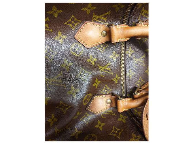 Borsa Louis Vuitton Speedy 40 Marrone in Tela e Pelle - vista 5