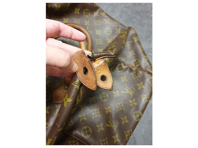 Borsa Louis Vuitton Speedy 40 Marrone in Tela e Pelle - vista 7