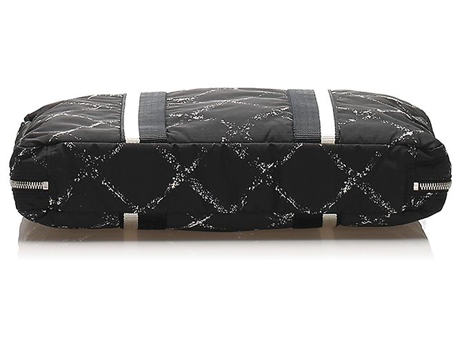Custodia per laptop in nylon nera Old Travel Line Chanel Nero Bianco - vista 4