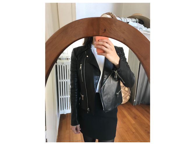 Gucci Bikerjacke aus schwarzem Lammfell - Ansicht 2