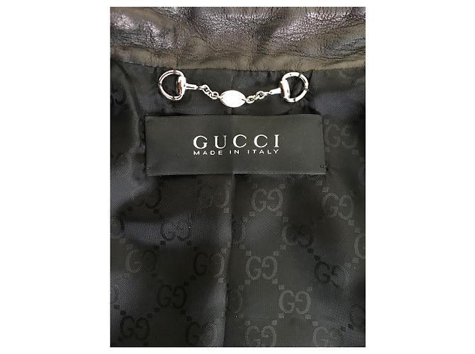 Gucci Bikerjacke aus schwarzem Lammfell - Ansicht 6