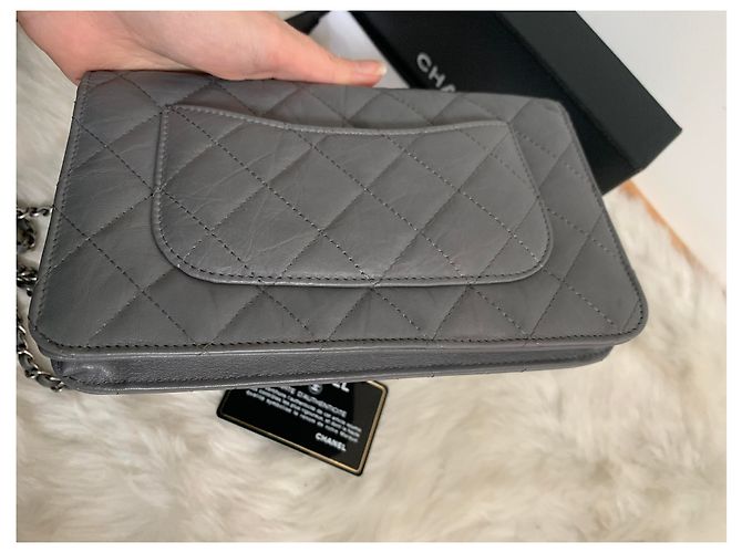 Chanel Wallet on Chain Lambskin Grau - Ansicht 10