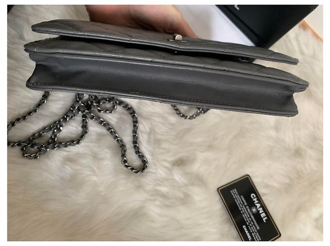 Chanel Wallet on Chain Lambskin Grau - Ansicht 13