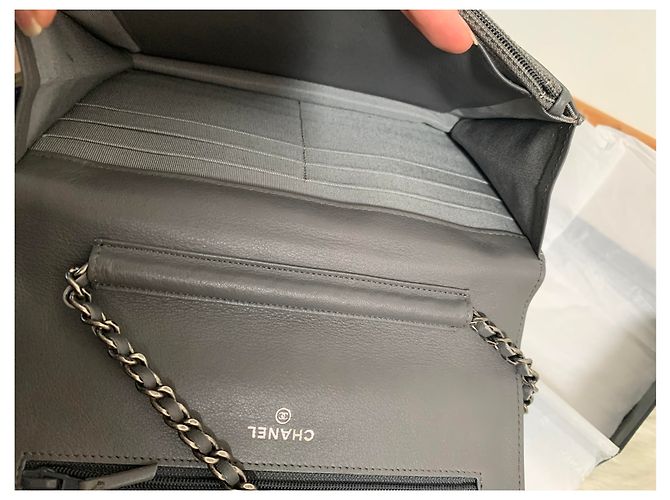 Chanel Wallet on Chain Lambskin Grau - Ansicht 14