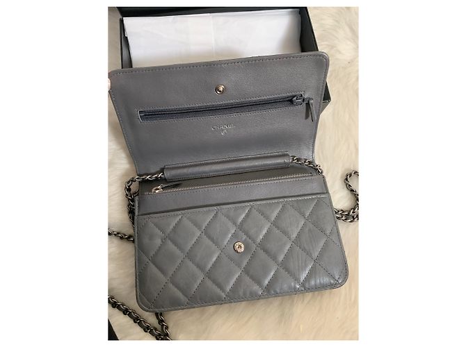 Chanel Wallet on Chain Lambskin Grau - Ansicht 5
