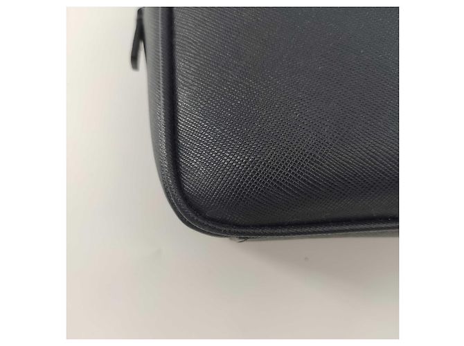 Prada, Borsa a tracolla in pelle saffiano Blu navy - vista 10