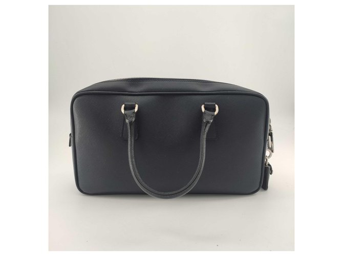 Prada, Borsa a tracolla in pelle saffiano Blu navy - vista 2
