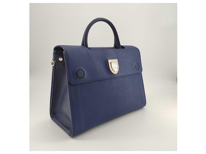 DIOR, Borsa a tracolla Diorever in pelle blu Blu navy - vista 2