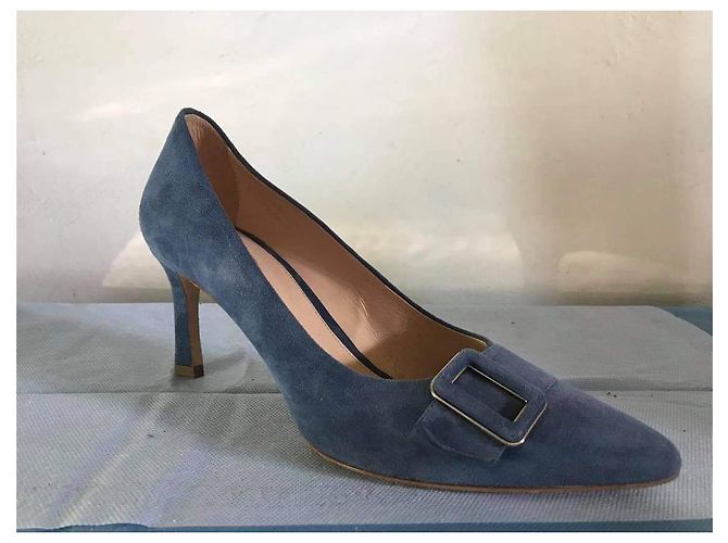 Décolleté Tod's in pelle di cervo blu 38 - vista 2