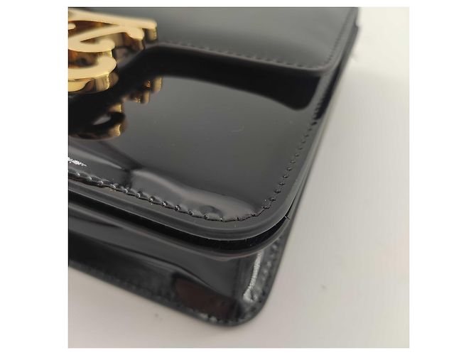 Fendi, Borsa a tracolla Kaligraphy in vernice Nero - vista 7