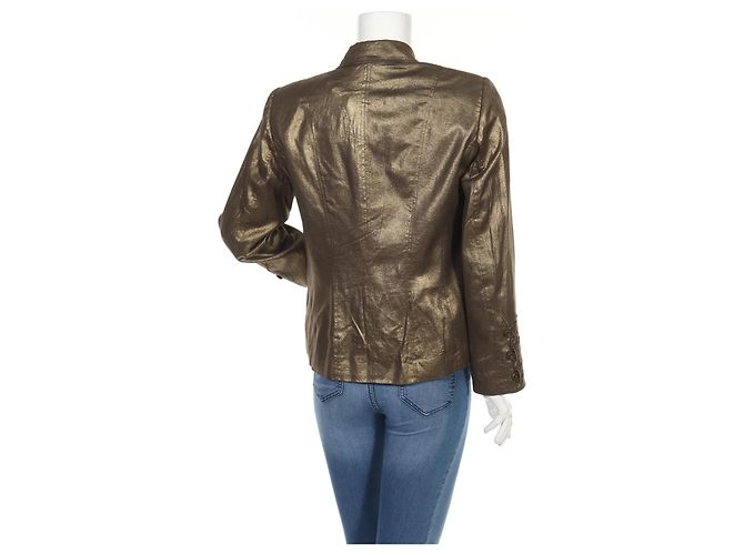 Blazer Luisa Cerano Dorado Algodón Lana - vista 2