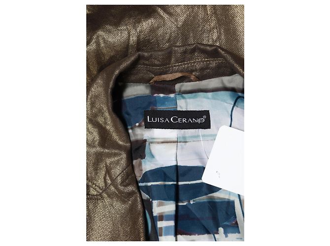 Blazer Luisa Cerano Dorado Algodón Lana - vista 3