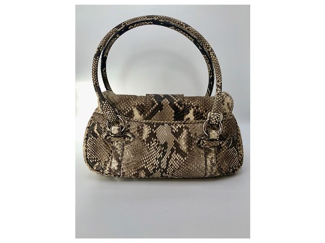 Bolsa de ombro Christian Dior em python bege Multicor - vista 3