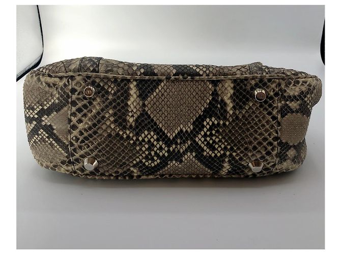 Bolsa de ombro Christian Dior em python bege Multicor - vista 4