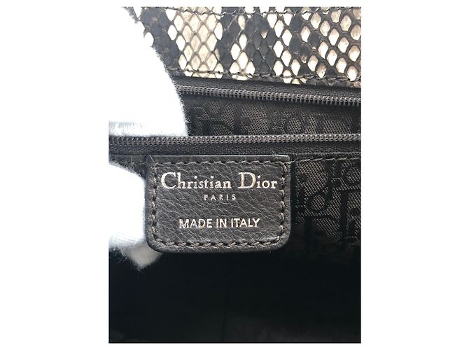 Bolsa de ombro Christian Dior em python bege Multicor - vista 7