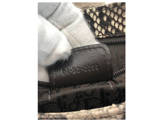Bolsa de ombro Christian Dior em python bege Multicor - vista 8