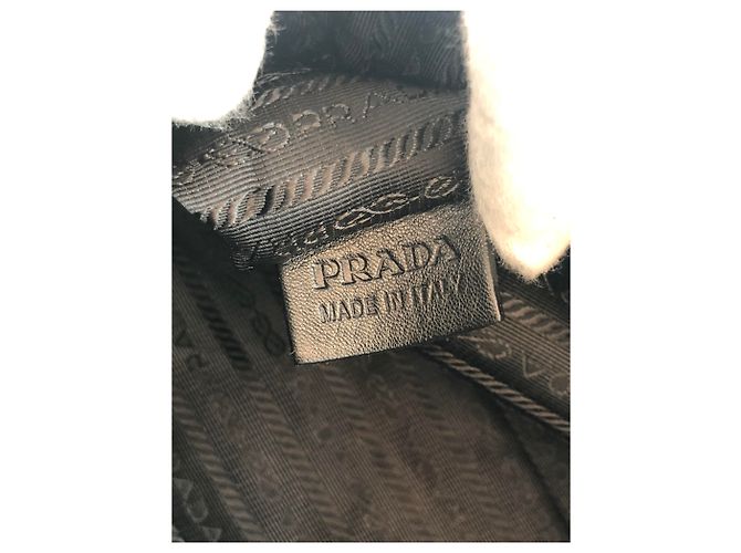 Prada Lace and Leather Bowler Bag Black - view 7