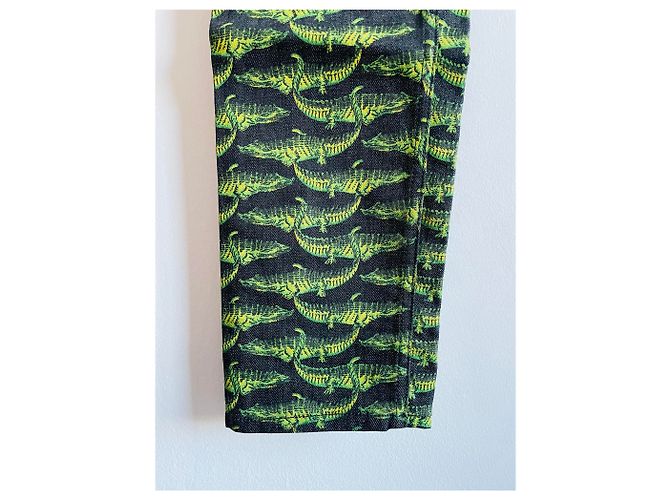 Versace For H&M Jeans mit Krokodilprint Schwarz Grün Dunkelgrün - Ansicht 3