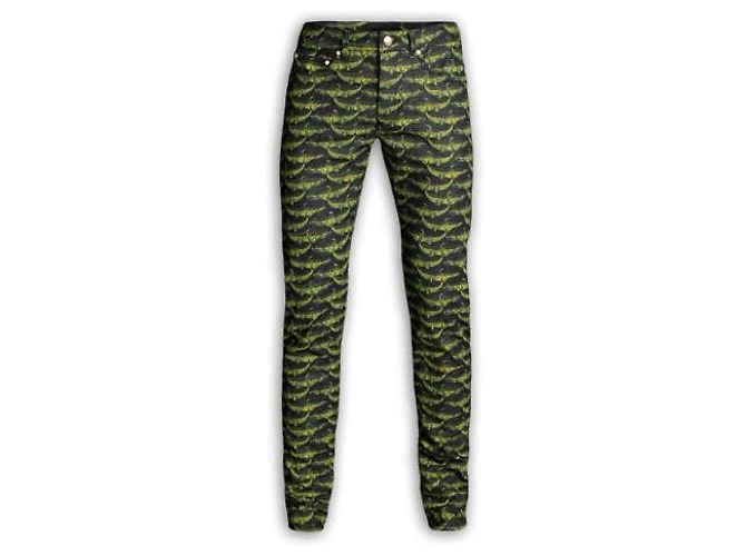 Versace For H&M Jeans mit Krokodilprint Schwarz Grün Dunkelgrün - Ansicht 6