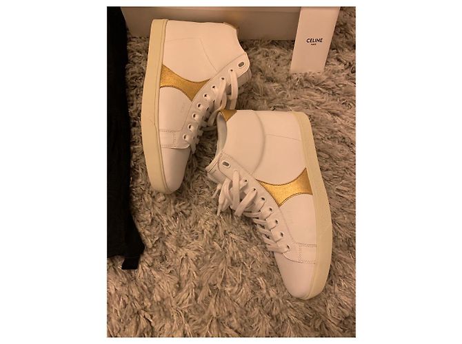 Sneaker Céline Triomphe in pelle bianca taglia 37 Bianco - vista 4