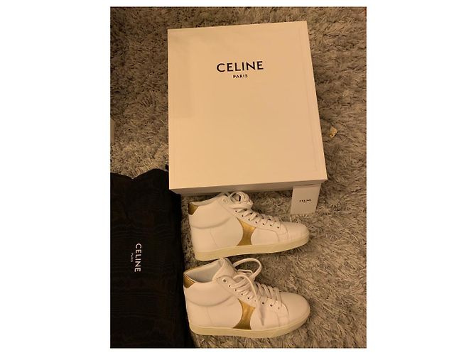 Sneaker Céline Triomphe in pelle bianca taglia 37 Bianco - vista 5