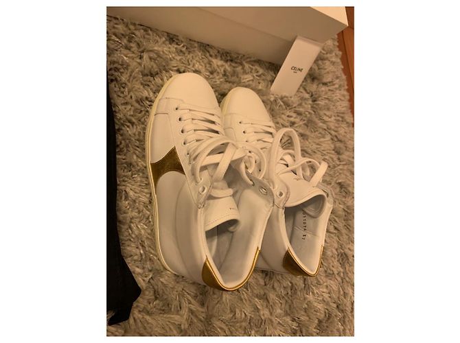 Sneaker Céline Triomphe in pelle bianca taglia 37 Bianco - vista 6