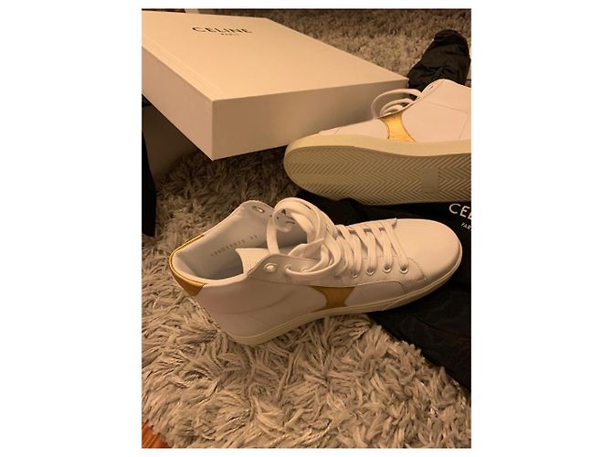 Sneaker Céline Triomphe in pelle bianca taglia 37 Bianco - vista 7