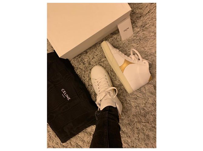 Sneaker Céline Triomphe in pelle bianca taglia 37 Bianco - vista 8