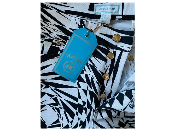 Jeans stampati in bianco e nero Opal Versace For H&M - vista 2