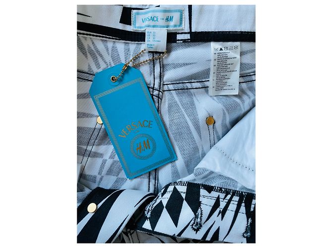 Jeans stampati in bianco e nero Opal Versace For H&M - vista 4