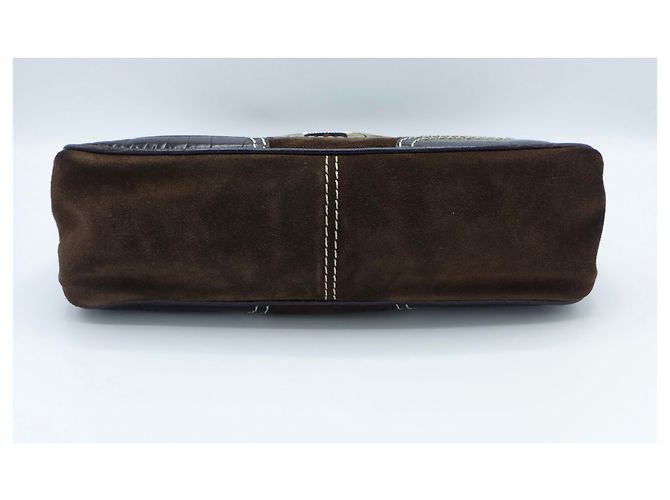 Borsa a tracolla Valentino Garavani in camoscio marrone - vista 10