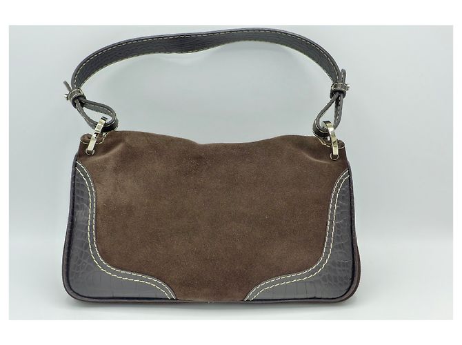 Borsa a tracolla Valentino Garavani in camoscio marrone - vista 3
