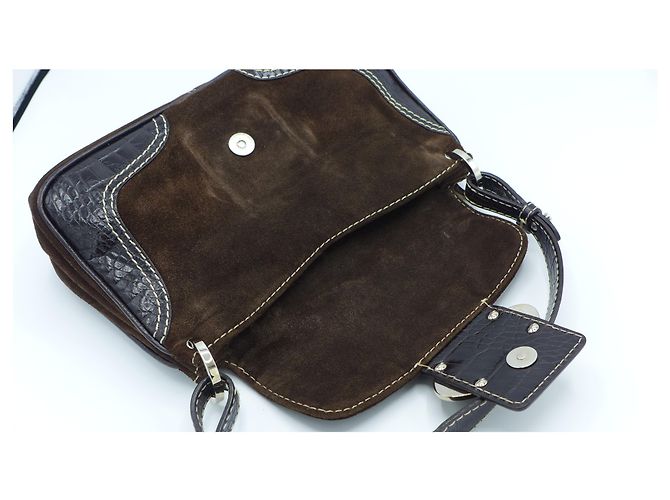Borsa a tracolla Valentino Garavani in camoscio marrone - vista 5