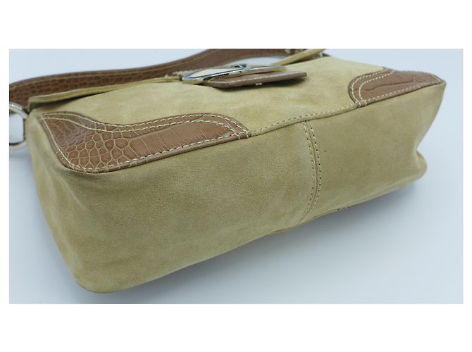 Borsa a tracolla Valentino Garavani in camoscio beige - vista 3