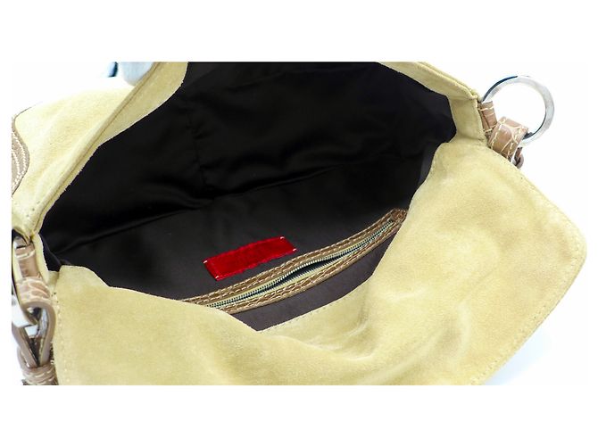 Borsa a tracolla Valentino Garavani in camoscio beige - vista 4