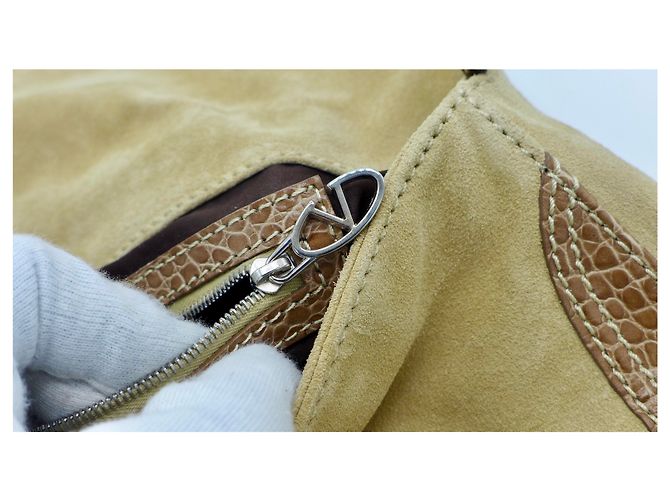 Borsa a tracolla Valentino Garavani in camoscio beige - vista 6