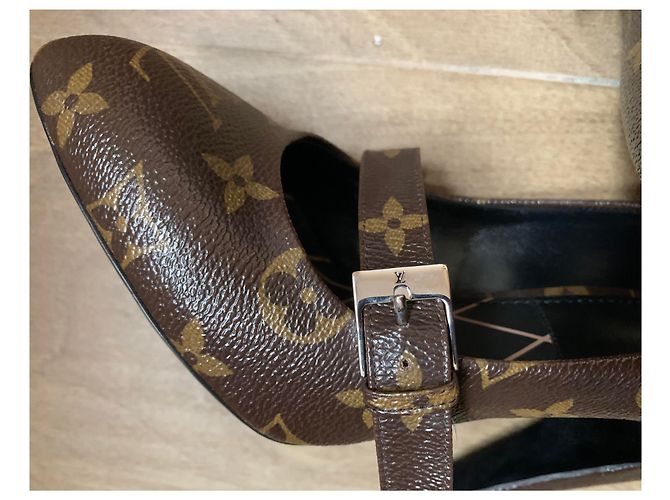 Décolleté Louis Vuitton Monogram Canvas Marrone 12cm - vista 13