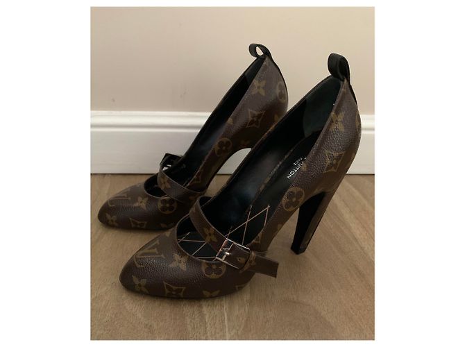 Décolleté Louis Vuitton Monogram Canvas Marrone 12cm - vista 2