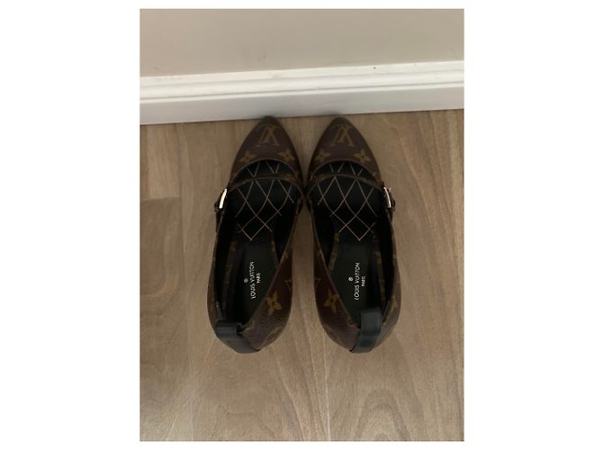 Décolleté Louis Vuitton Monogram Canvas Marrone 12cm - vista 5