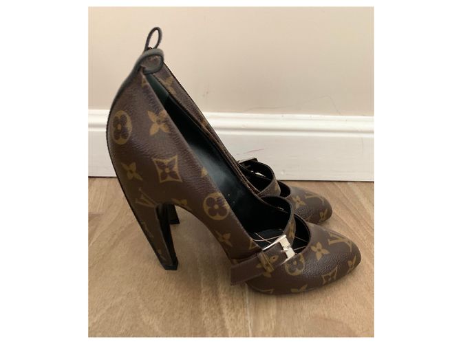Décolleté Louis Vuitton Monogram Canvas Marrone 12cm - vista 6