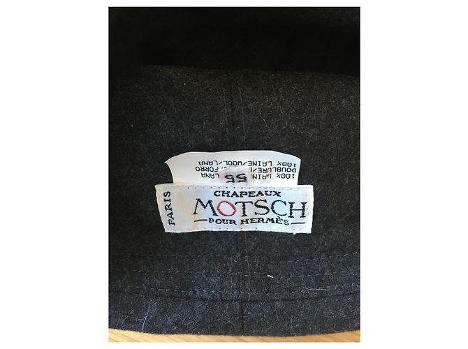 Hermès Motsch Wollfilz Bucket Hat Anthrazit Anthrazitgrau - Ansicht 2