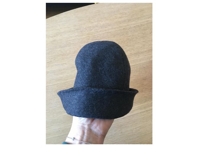 Hermès Motsch Wollfilz Bucket Hat Anthrazit Anthrazitgrau - Ansicht 3