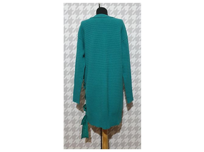 Free People blaue Pullover Tunika Kleid Türkis - Ansicht 5