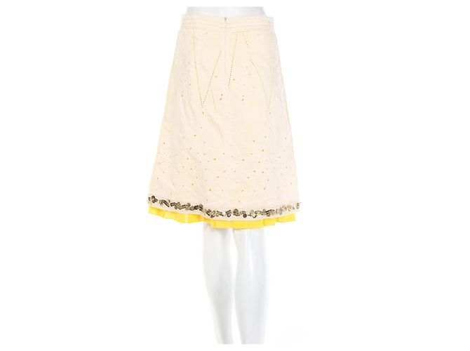 Jupe Schumacher Écru Coton Polyester XS Multicolore - vue 2
